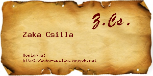 Zaka Csilla névjegykártya